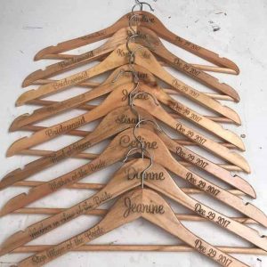 Personalised Laser Engraved Wooden Coat Hangers