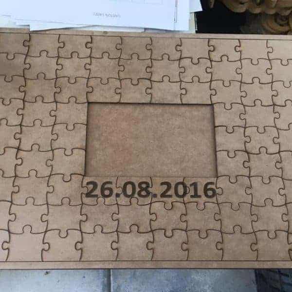 Rectangle Personalised Jigsaw Puzzle with names & date Sterling Laser