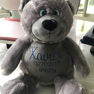 Personalised Grey bear Teddy