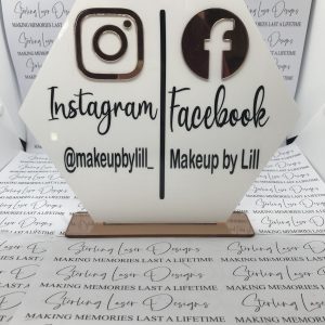 Personalised Hexagon Social Media sign