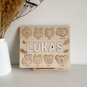 Personalised Name puzzle with animals