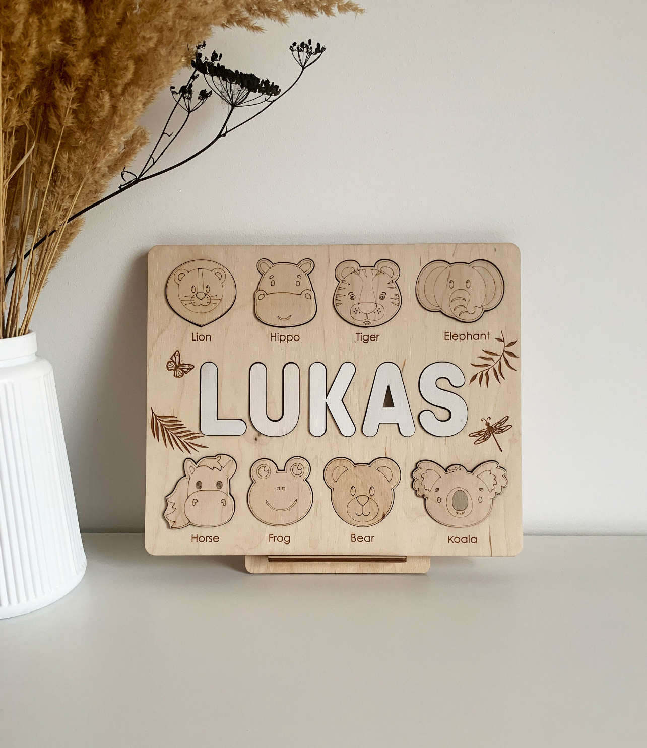 Personalised Name puzzle with animals